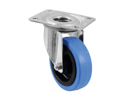 ROADINGER Schwenkrolle 100mm BLUE WHEEL light blue