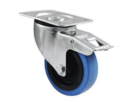 ROADINGER Schwenkrolle 100mm BLUE WHEEL mit Bremse