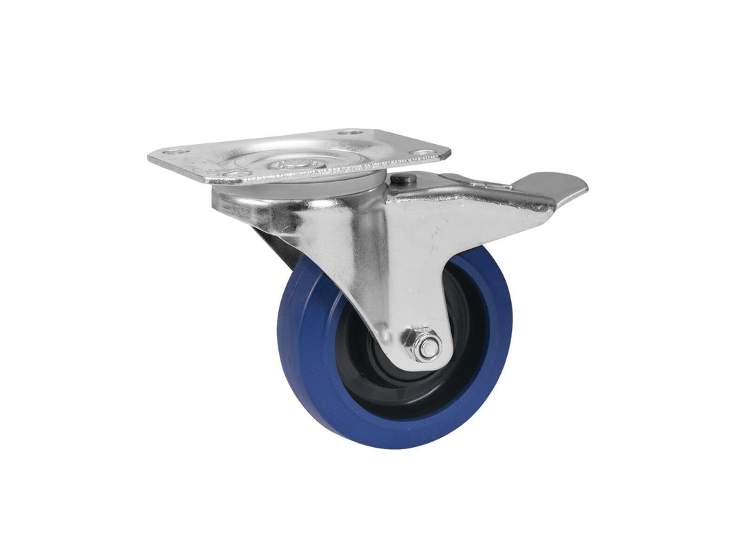 ROADINGER Schwenkrolle RD-100B 100mm blau mit Bremse