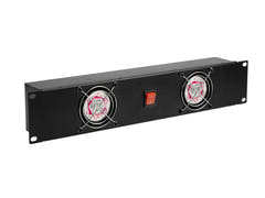 OMNITRONIC Frontplatte Z-19 mit 2 Lüftern verkabelt 2U