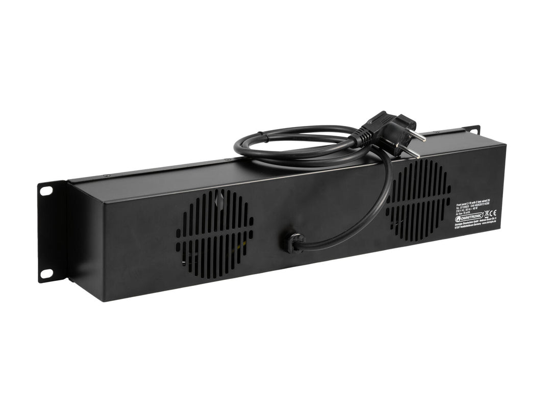 OMNITRONIC Frontplatte Z-19 mit 2 Lüftern verkabelt 2U