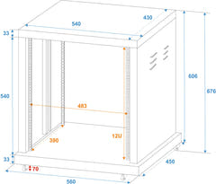 ROADINGER Stahl-Rack SR-19, 12U