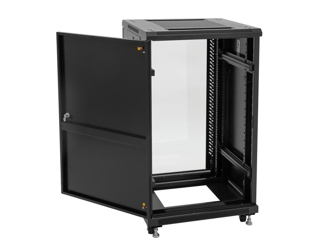 ROADINGER SSC-16 Stahl-Schrank mit Glastür 16U
