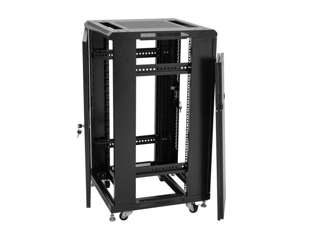 ROADINGER SSC-16 Stahl-Schrank mit Glastür 16U