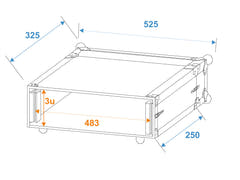 ROADINGER Effect Rack CO DD, 3U, 24 cm tief, schwarz