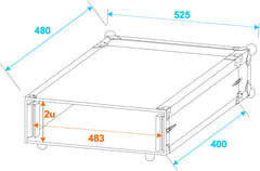 Roadinger Effect Rack CO DD 2 Einheit (40cm Tiefe)