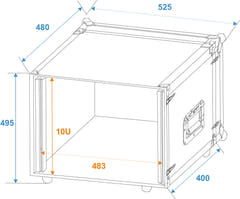ROADINGER Effect Rack CO DD, 10U, 38cm tief, schwarz