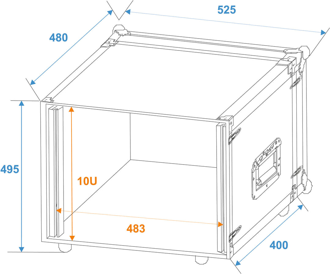 ROADINGER Effect Rack CO DD, 10U, 38cm tief, schwarz
