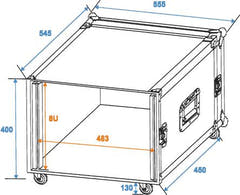 Verstärker Rack 8 Unit m. Rollen (45cm)