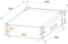 ROADINGER Verstärker-Rack PR-1, 2U, 47cm tief