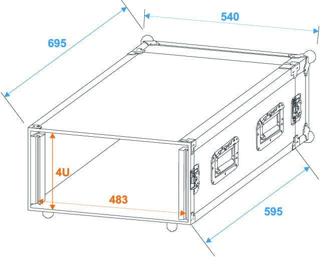 Verstärker Rack PR-2ST 4 Einheit (57cm Tiefe)