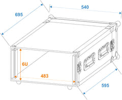 ROADINGER Verstärkerrack PR-2ST, 6U, 57 cm tief