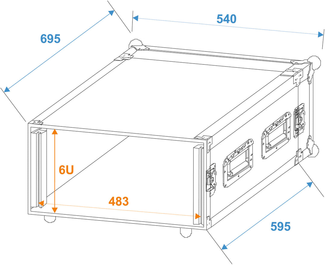 ROADINGER Verstärkerrack PR-2ST, 6U, 57 cm tief