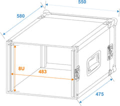 ROADINGER Verstärkerrack PR-2, 8U, 47cm tief