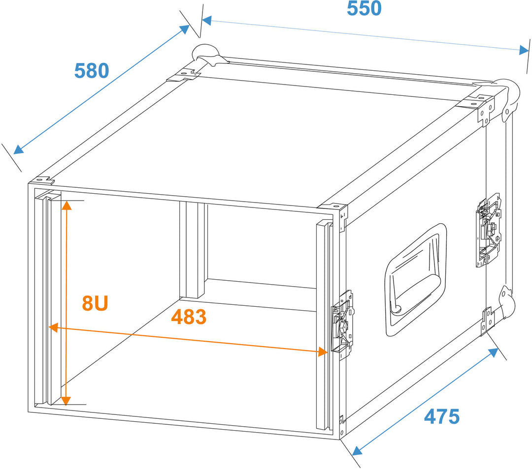 ROADINGER Verstärkerrack PR-2, 8U, 47cm tief