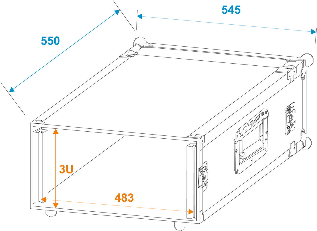 ROADINGER Verstärker-Rack PR-1, 3U, 47cm tief