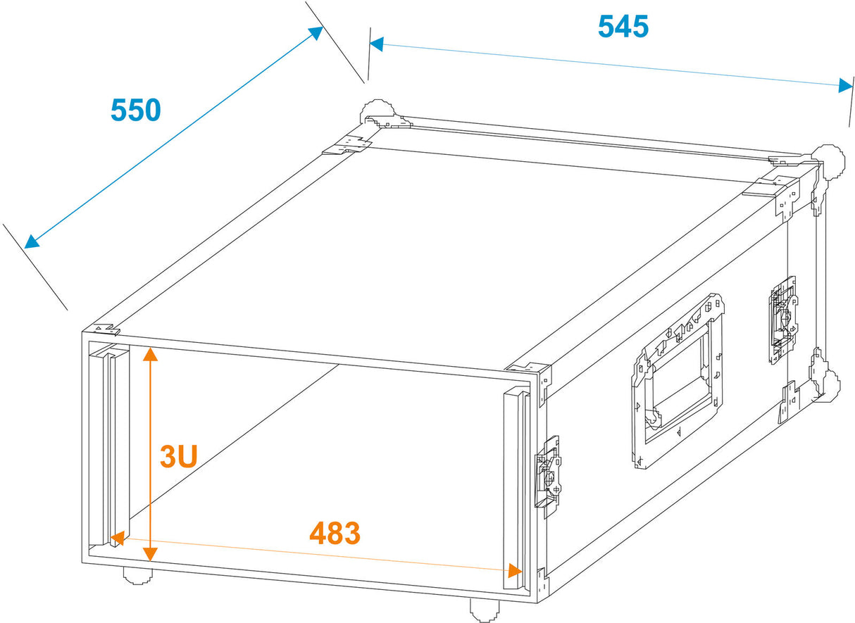ROADINGER Amplifier Rack PR-1, 3U, 47cm deep