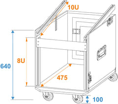 ROADINGER Special Combo Case Pro, 8U mit Rollen