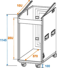 Roadinger Combo Case Pro 20U m. Rollen