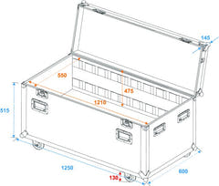 Tour Case m. Rollen (125 x 60 x 78cm)