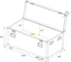 ROADINGER ODV-1 Universelles Tour-Case 120cm mit Rädern