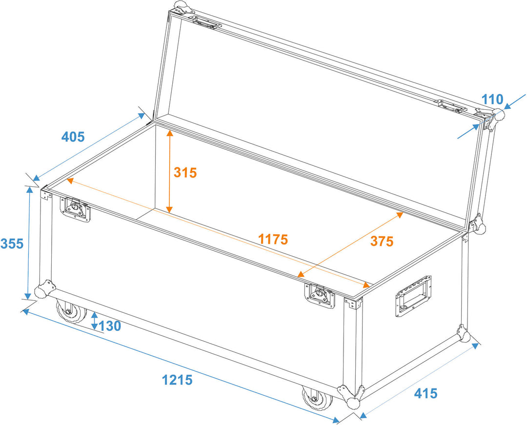 ROADINGER Universeller Transportkoffer 120x40cm mit Rollen