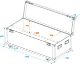 Flightcase Pro mit Rollen (W:144 x D:54 x H:68cm)