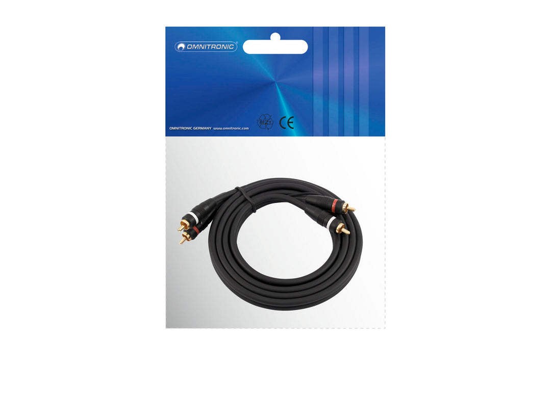 OMNITRONIC RCA Kabel 2x2 Masse 1.5m