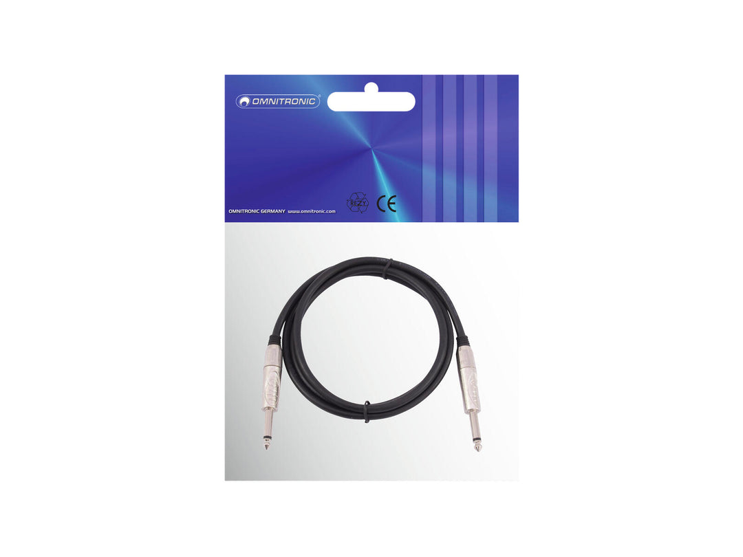 OMNITRONIC Klinkenkabel 6.3 Mono 3m bk ROAD