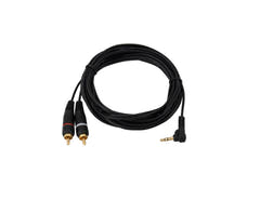 OMNITRONIC Adapterkabel 3.5 Jack 90°/2xRCA 1.5m bk