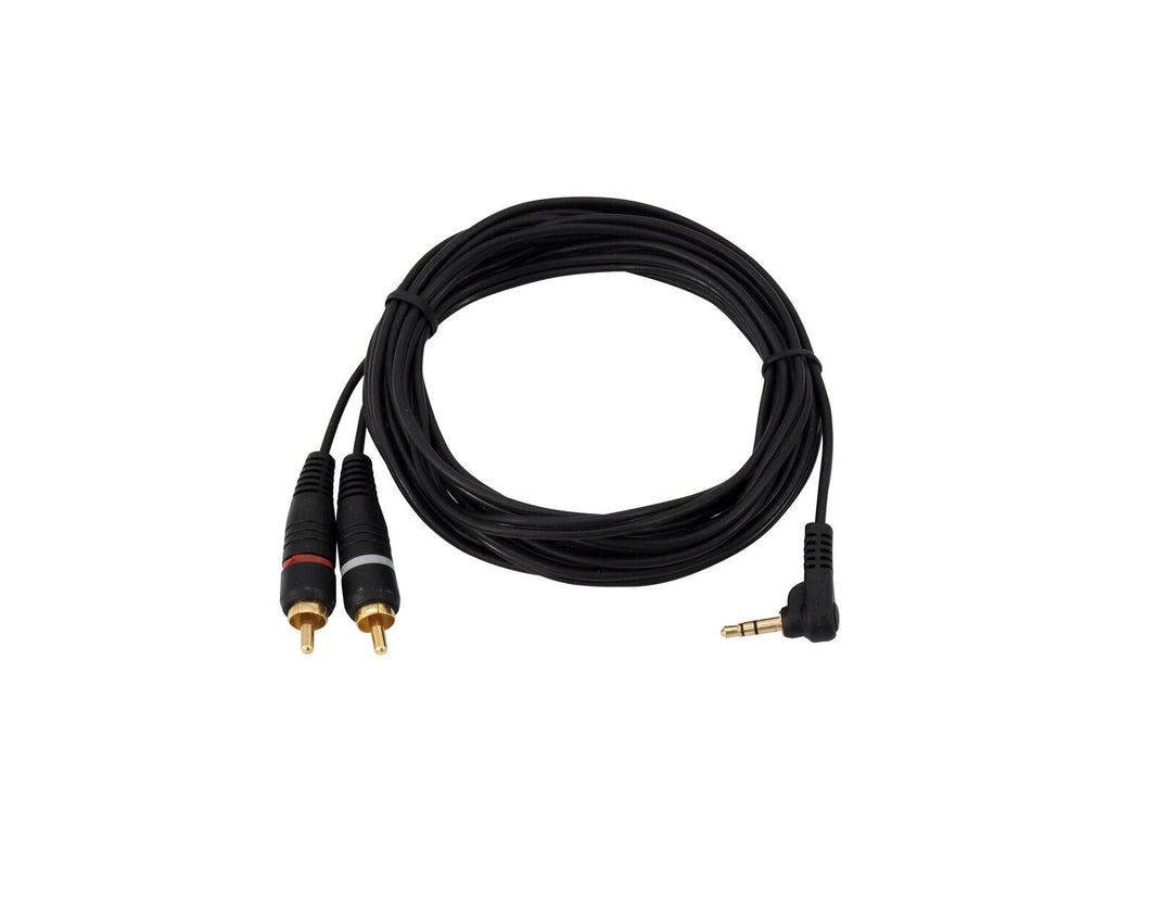 OMNITRONIC Adapterkabel 3.5 Jack 90°/2xRCA 1.5m bk