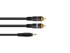OMNITRONIC Adapterkabel 3.5-Klinke/2xRCA 6m bk