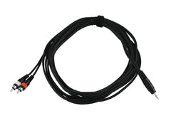 OMNITRONIC Adapterkabel 3.5-Klinke/2xRCA 6m bk