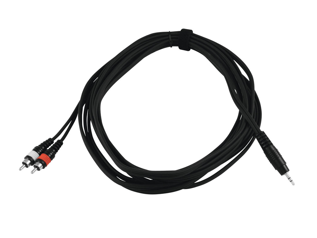 OMNITRONIC Adapterkabel 3.5-Klinke/2xRCA 6m bk
