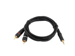 OMNITRONIC Adapterkabel 3.5 Klinke/2xRCA 3m bk
