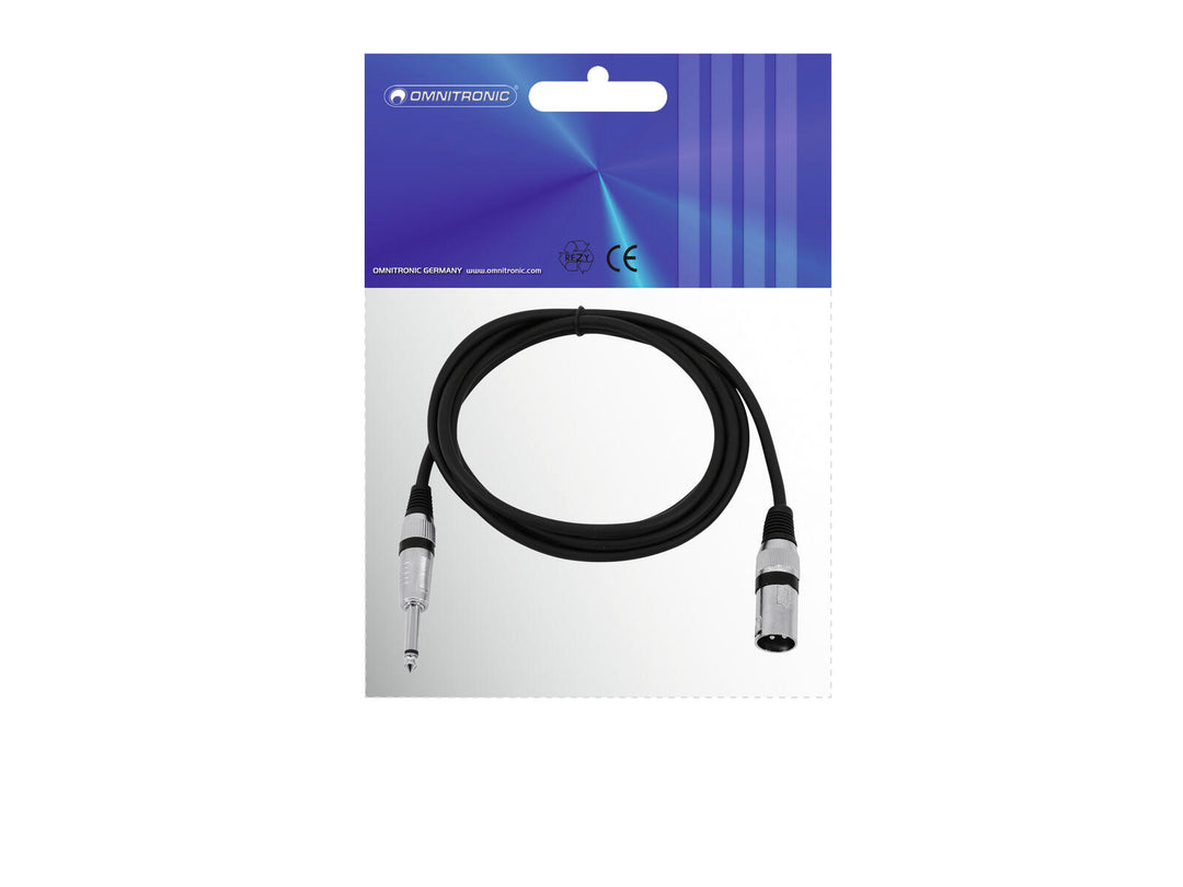 OMNITRONIC Adapterkabel XLR(M)/Klinke mono 2m bk