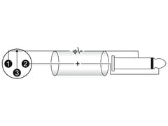 OMNITRONIC Adapterkabel XLR(M)/Klinke mono 10m bk