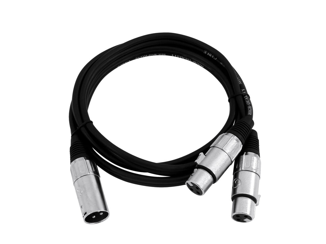 OMNITRONIC Adapterkabel XLR(M)/2xXLR(F) 0.5m bk