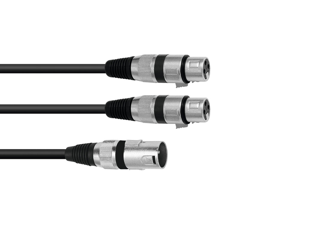 OMNITRONIC Adapterkabel XLR(M)/2xXLR(F) 1.5m bk
