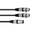 OMNITRONIC Adapter Cable XLR(M)/2xXLR(F) 1.5m bk