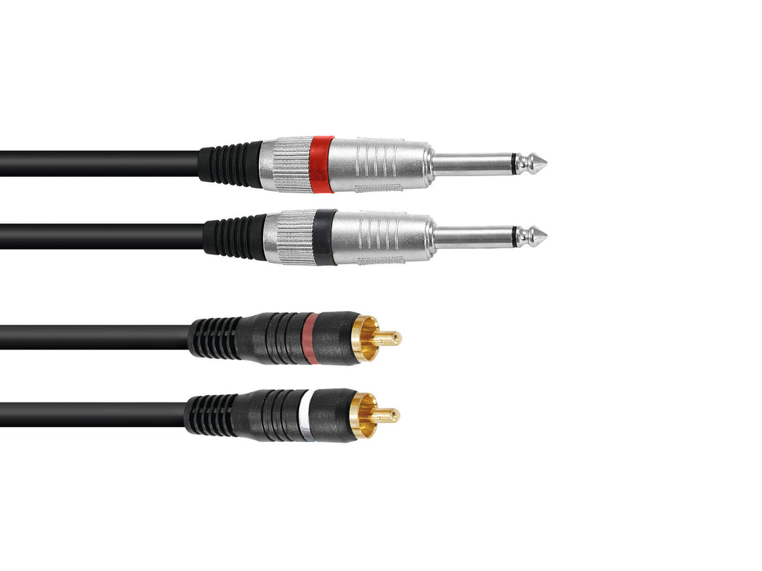 OMNITRONIC Adapterkabel 2xKlinke/2xRCA 3m bk