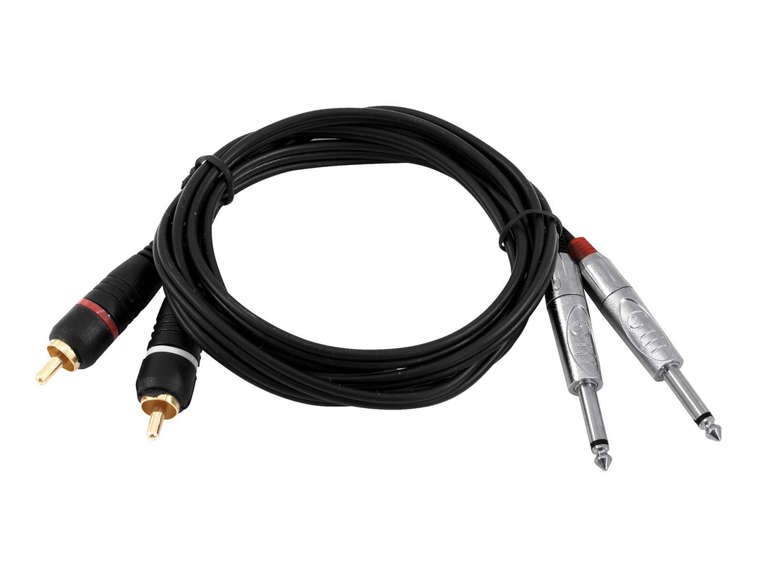 OMNITRONIC Adapterkabel 2xKlinke/2xRCA 6m bk