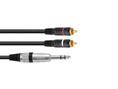 OMNITRONIC Adapterkabel Klinke stereo/2xRCA 1.5m