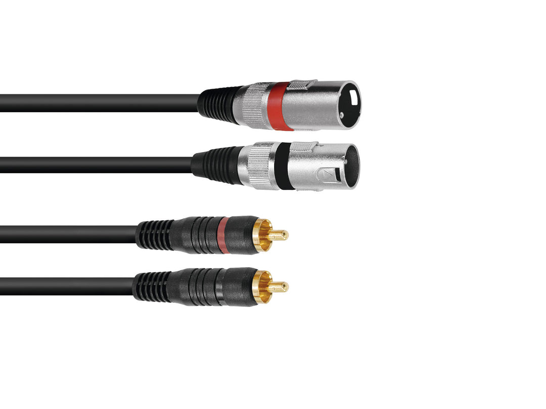 OMNITRONIC Adapterkabel 2xXLR(M)/2xRCA 1.0m schwarz