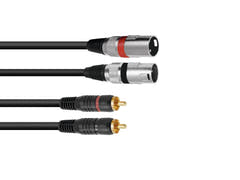 OMNITRONIC Adapterkabel 2xXLR(M)/2xRCA 3m bk