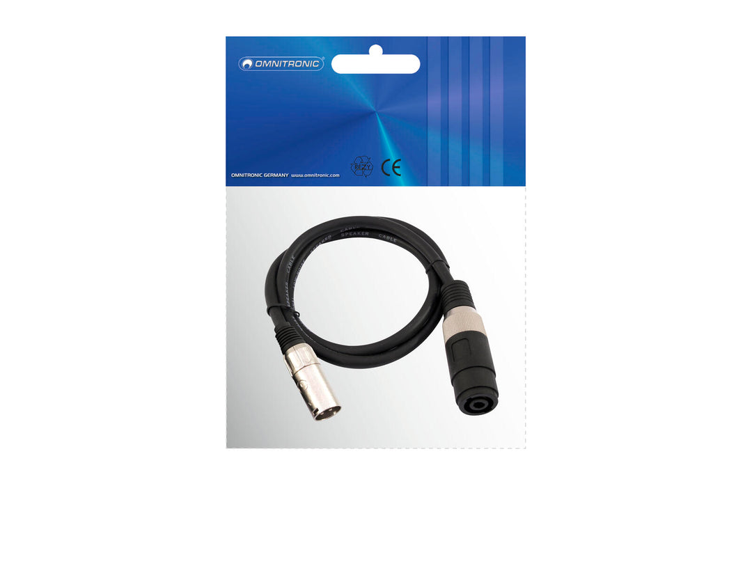 OMNITRONIC Adapterkabel Lautsprecher(F)/XLR(M) 1m bk