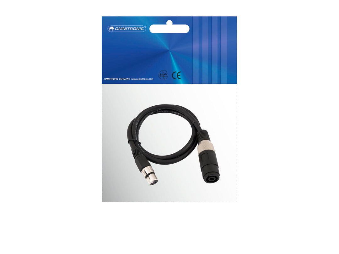 OMNITRONIC Adapterkabel Lautsprecher(F)/XLR(F) 1m bk