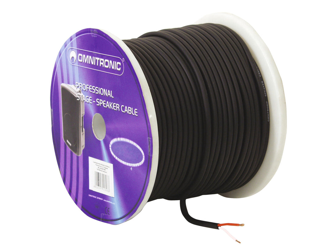 OMNITRONIC Lautsprecherkabel 2x1.5 50m bk langlebig