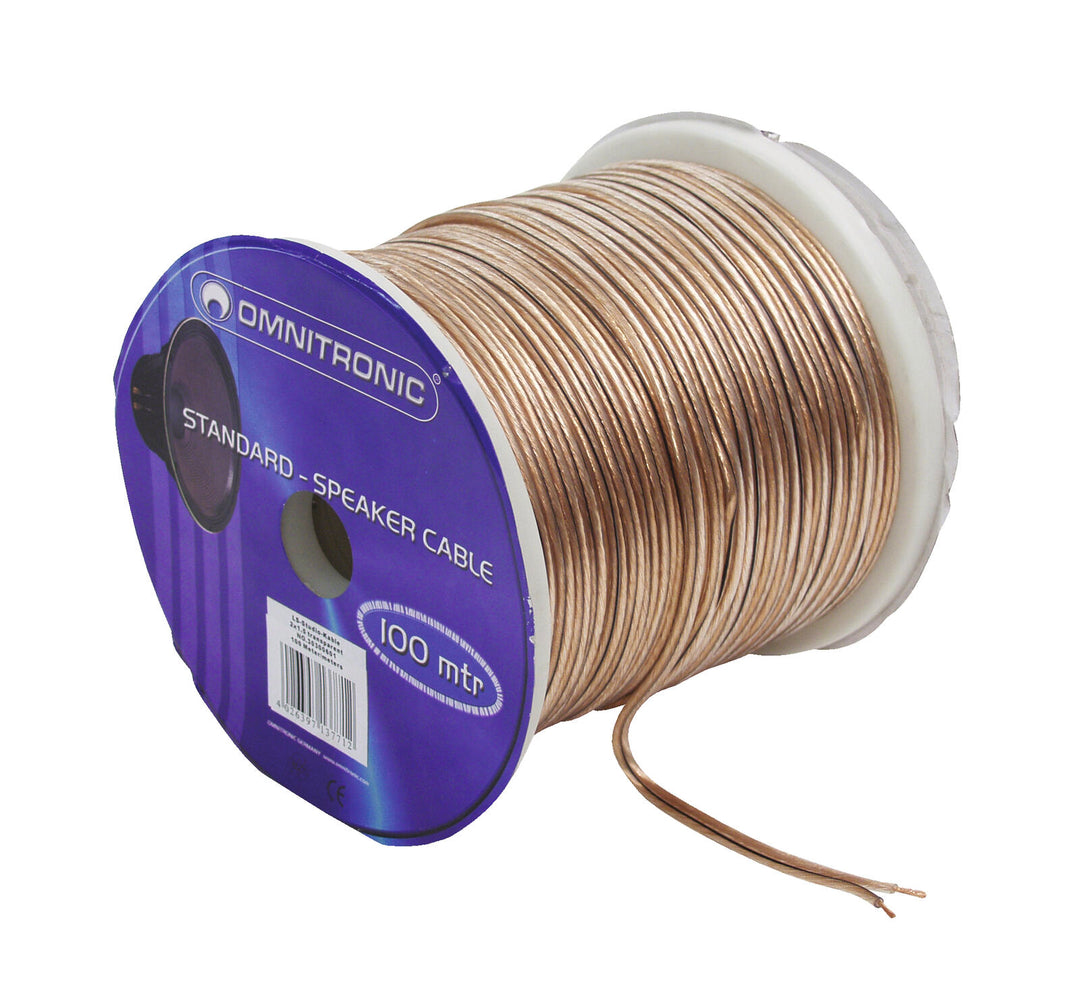 OMNITRONIC Lautsprecherkabel 2x1.5 100m transparent