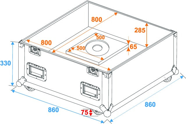 Flightcase für Spiegelkugel (75cm)